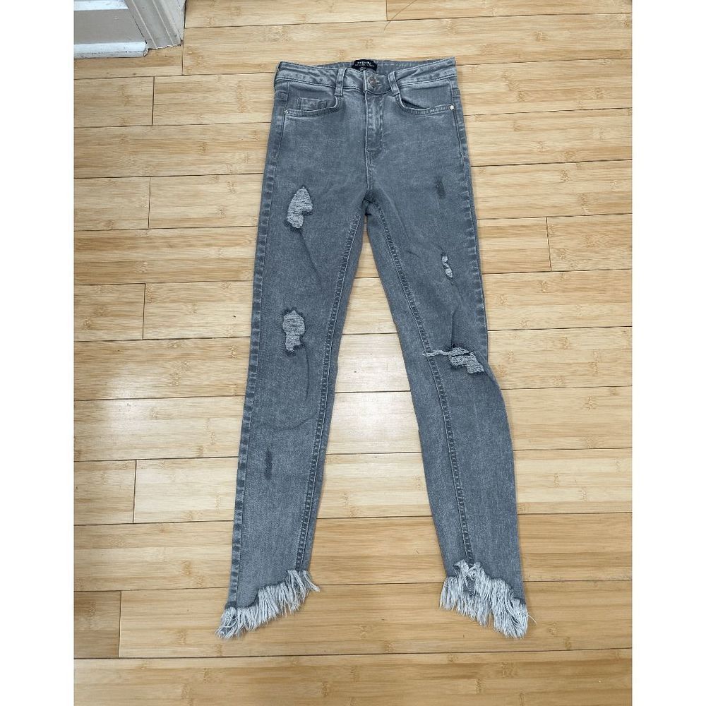 Missguided Anarchy Mid Rise Skinny Jeans - Acid Wash Denim